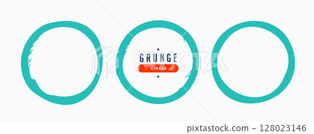 pack of three rough round shape frame in grungy style 128023146