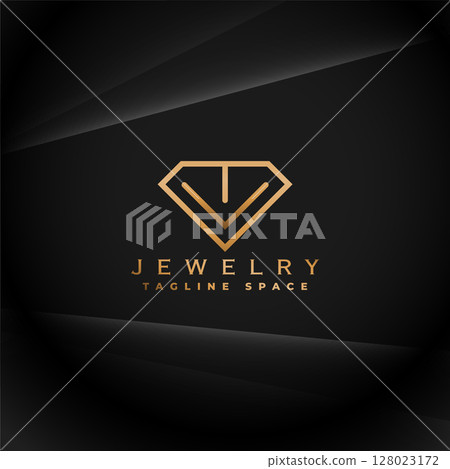 modern jewelry logo template with diamond stone icon design 128023172