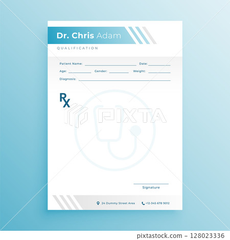 modern Rx doctor prescription pad template for medical health modern Rx doctor prescription pad template for medical health 128023336