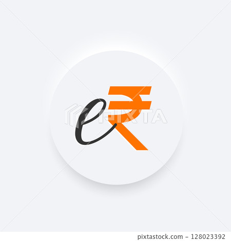 indian e-rupi or erupee digital currency symbol background for secure payment 128023392