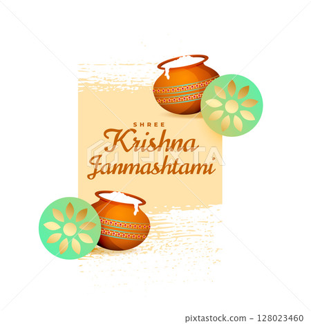 krishan festival of janmashtami wishes card design 128023460