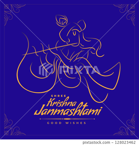 creative krishna janmashtami festival card design creative krishna janmashtami festival card design 128023462