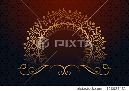 vintage style golden mandala pattern ethnic background design vintage style golden mandala pattern ethnic background design 128023481