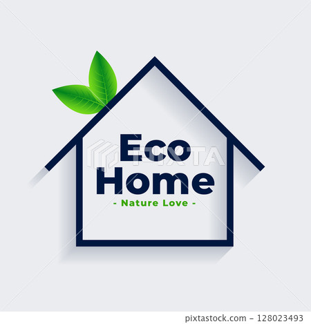 bio-sustainable eco home symbol background with green leaves bio-sustainable eco home symbol background with green leaves 128023493