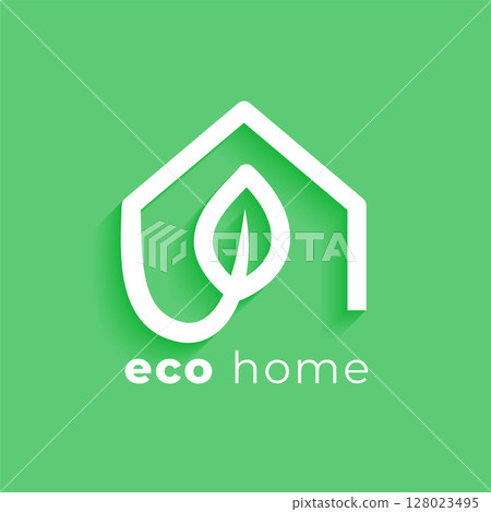 creative eco home icon green background design creative eco home icon green background design 128023495