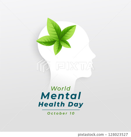 10th october international mental health day poster with human head 128023527