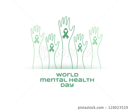 international mental health awareness poster with human hand design international mental health awareness poster with human hand design 128023529