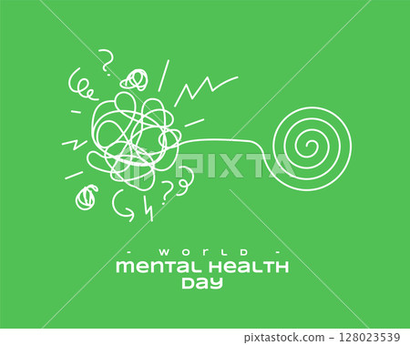 world mental health day psychology background for global campaign 128023539