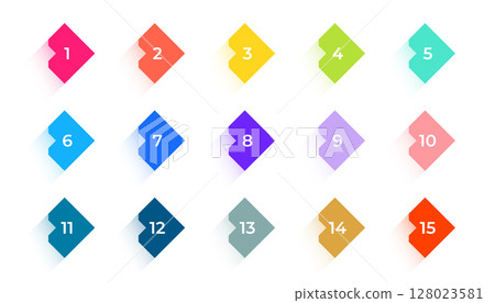 stylish bullet points infographic symbols in pack 128023581