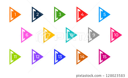 3d directional bullet points colorful icon in pack 128023583