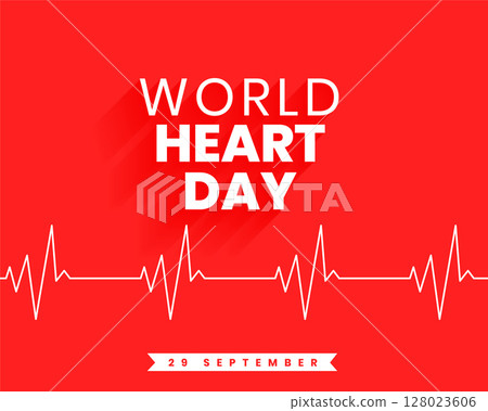 29th sept world heart day pulse poster for medical care and cure 128023606