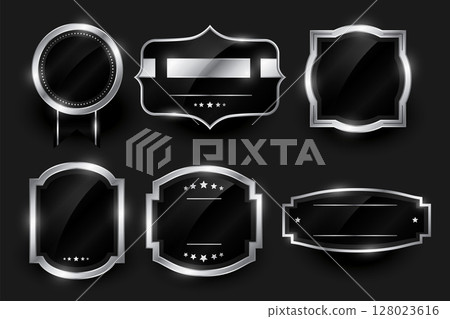 vintage inspired empty badge label symbol design in pack of six 128023616