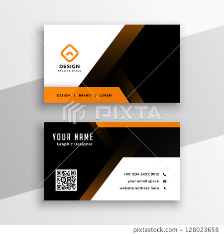 modern and abstract professional business card template for company branding 128023658