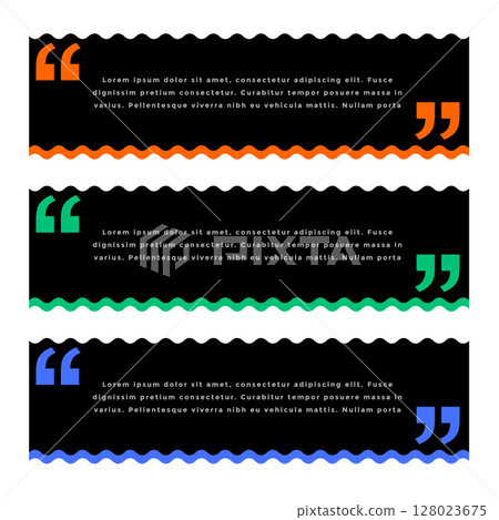 set of three inverted comma sign dark template design 128023675