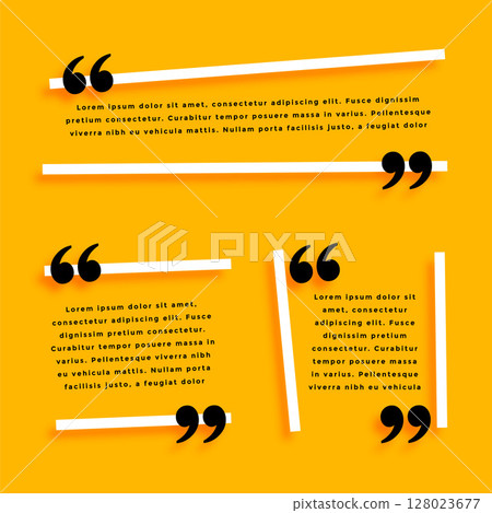 set of word punctuation inverted comma yellow template design set of word punctuation inverted comma yellow template design 128023677