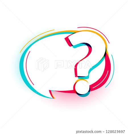 stylish and colorful question mark symbol background with chat boz design 128023697