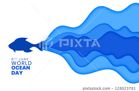 world ocean day concept background protect underwater animal 128023781