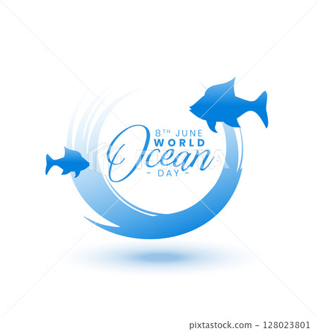 world ocean day event poster with eco marine life concept world ocean day event poster with eco marine life concept 128023801