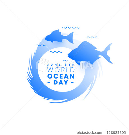 eye catching world ocean day event poster save and clean ecosystem 128023803