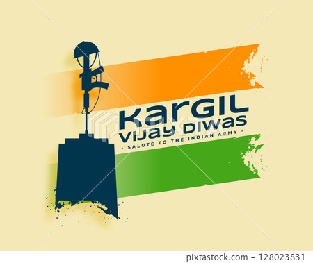 26th july kargil vijay diwas success background with indian flag 128023831
