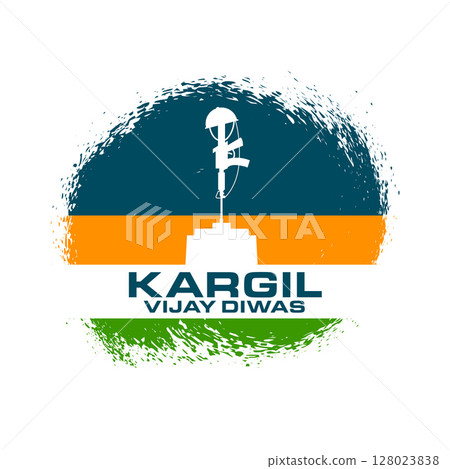 kargil vijay diwas grungy background with indian flag theme 128023838