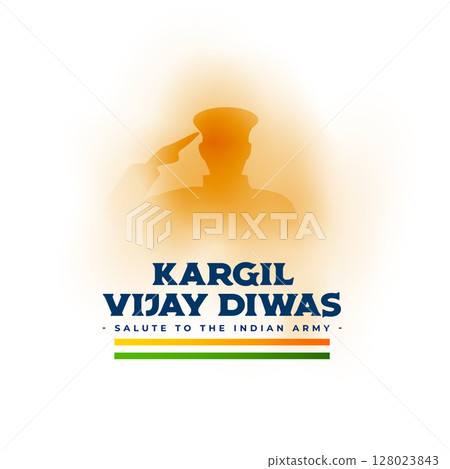 kargil vijay diwas patriotic background with saluting warrior silhouette kargil vijay diwas patriotic background with saluting warrior silhouette 128023843