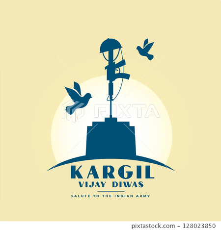 26th july kargil vijay diwas success background with peace bird 128023850