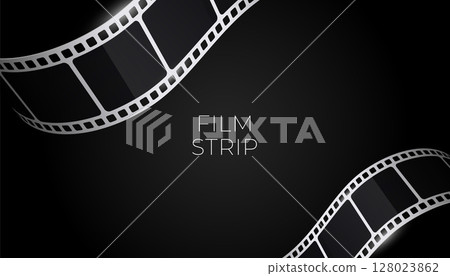 elegant retro film strip design on black background 128023862