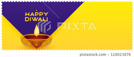 happy diwali religious banner with oil lamp design vector happy diwali religious banner with oil lamp design vector 128023876