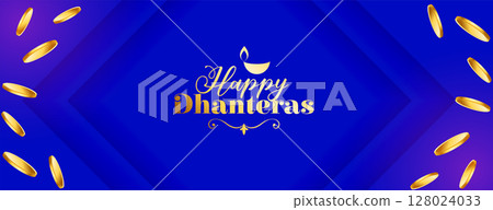 indian cultural happy dhanteras celebration banner with golden coin decoration indian cultural happy dhanteras celebration banner with golden coin decoration 128024033