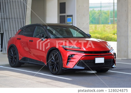 Red domestic sports car Red domestic sports car 128024875