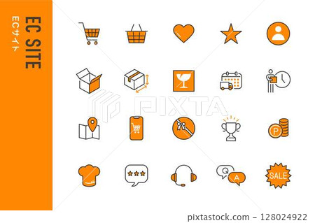 Set of 20 line drawing icons for EC site Set of 20 line drawing icons for EC site 128024922