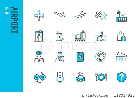 Simple airport line icon 128024925