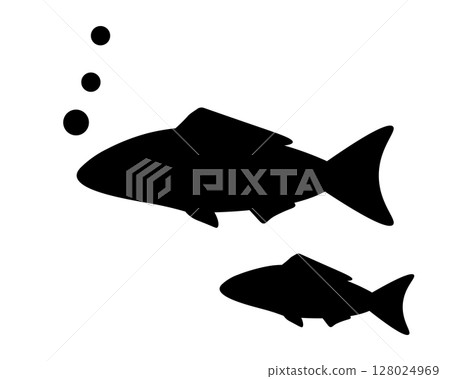 Swimming fish vector illustration material Sea creature icons, frames, decorations, backgrounds 128024969