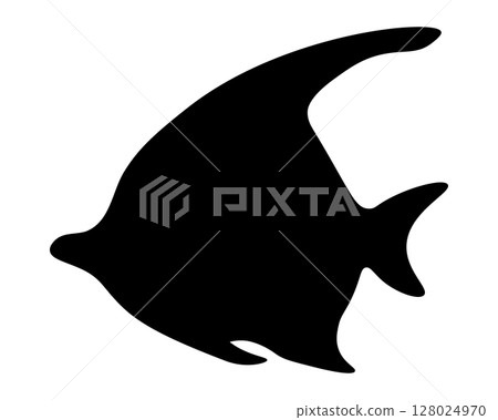 Swimming tropical fish vector illustration material. Sea creature icons, frames, decorations, backgrounds Swimming tropical fish vector illustration material. Sea creature icons, frames, decorations, backgrounds 128024970