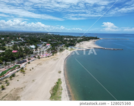 Aerial view of Toamasina citizen's beach Aerial view of Toamasina citizen's beach 128025160
