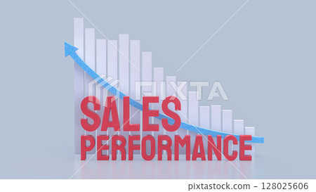 The Sales performance and chart for Business concept 3d Rendering. 128025606
