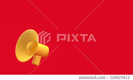 The Megaphone for Pod cast or social media 3d render. 128025612