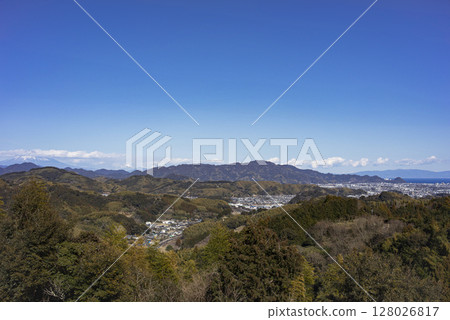 Mount Fuji and the cityscapes of Fujieda and Yaizu Mount Fuji and the cityscapes of Fujieda and Yaizu 128026817