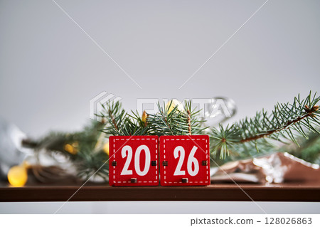 Two boxes from an Advent calendar that make up the number 2026. Two boxes from an Advent calendar that make up the number 2026. 128026863