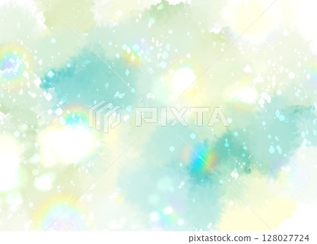 光粒，陽光透過樹木，形成夢幻般的水彩背景 128027724