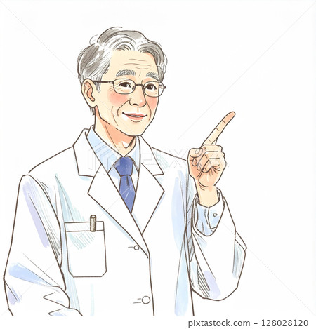 穿白大褂的醫生、醫師或專家的插圖資料 穿白大褂的醫生、醫師或專家的插圖資料 128028120