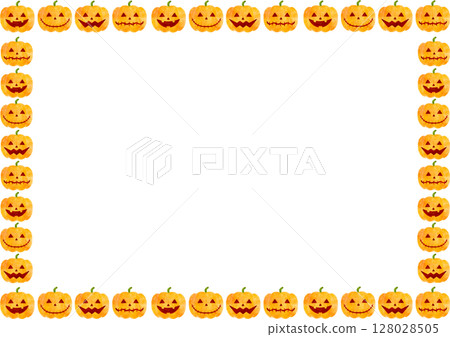 萬聖節南瓜框插圖 128028505
