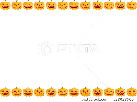 Halloween pumpkin frame illustration Halloween pumpkin frame illustration 128028506