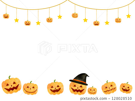 Halloween pumpkin frame illustration Halloween pumpkin frame illustration 128028510