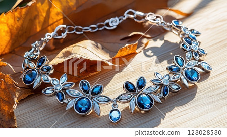 Bold Luxury Design Bracelet Featuring Tanzanite and Silver Elements 128028580