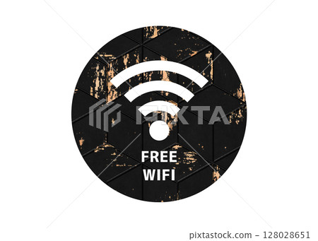 Black free Wi-Fi symbol pictogram 128028651
