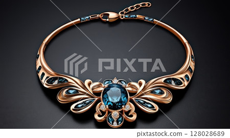 Stunning Tourmaline Necklace with Vintage Design and Ornate Details 128028689