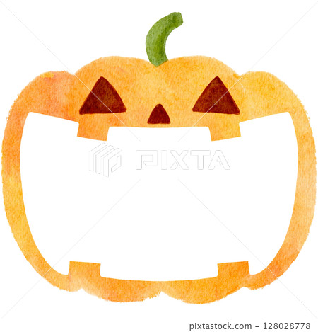 Halloween pumpkin frame illustration 128028778
