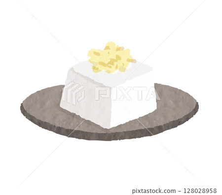 Tofu, tofu dishes, cold tofu, cold tofu, ginger, illustration Tofu, tofu dishes, cold tofu, cold tofu, ginger, illustration 128028958